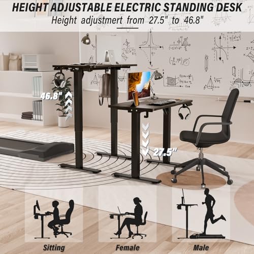 Kingant Standing Desk, 35x20 Inch Electric Height Adjustable Computer Desk