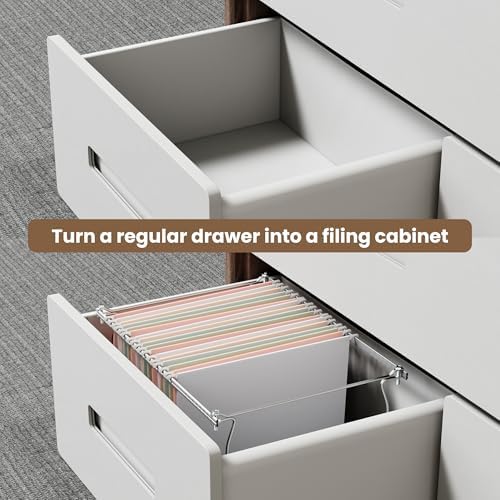 SUNEE Hanging File Folder Frame, Letter Size File Drawer Organizer for Desks, Adjustable File Cabinet Rails 13.5 to 17.5 Inches, Set of 1