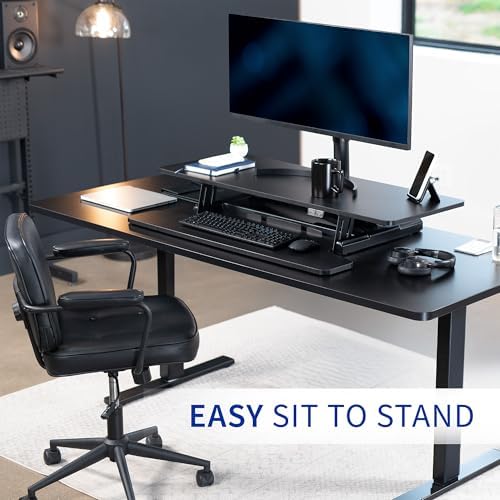 VIVO Black 42 inch Electric Desk Converter, DESK-VE42B