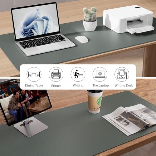 Bloss Leather Desk Mat - Jungle Green - 31.5" x 15.7"