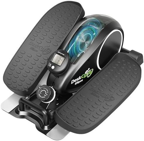 DeskCycle Under Desk Elliptical Machine up to 40 lbs Magnetic Resistance Foot Pedaler, Ultra-Smooth & Silent Seated Leg Exerciser, Heavy Duty Non-Sliding Steel Frame