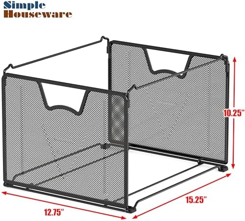 Simple Houseware Mesh Hanging File Folder Organizer, Black
