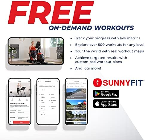 Sunny Health & Fitness Smart Recumbent Cross Trainer with Arm Exerciser