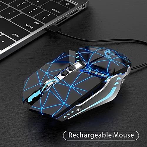 TENMOS T12 Wireless Gaming Mouse, Rechargeable Computer Mice-Starry Black