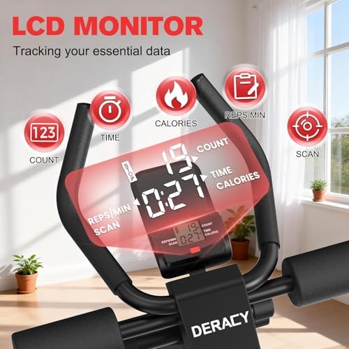 DERACY Ab Workout Machine Adjustable Ab Trainer Abdominal Trainer for Home Gym Foldable Ab Crunch Machine for Core 440 LBS