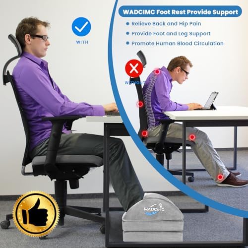 Foot Rest for Under Desk at Work, Warmer Feet Pocket Footrest,Foot Stool with Washable Cover,Comfortable Footrest with 3 Adjustable Heights, for Office Gaming Chair, for Leg Support, XL(18IN)