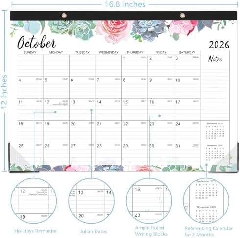2026-2027 Desk Calendar - Jul 2026 - Dec 2027, 18 Months Large Monthly Desk Calendar, 17" x 12", Desk Pad, Large Ruled Blocks, to-do List & Notes, Best Desk/Wall Calendar for Planning or Organizing