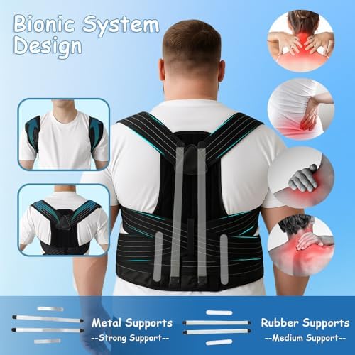 Plus Size Posture Corrector for Women & Men, Adjustable Back Brace, 3XL