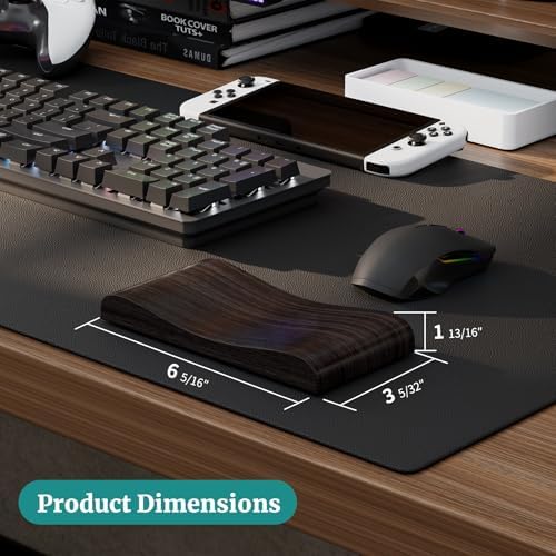 Wooden Wrist Rest for Mouse and Keyboard, Ergonomic Design for Wrist Pain Relief, Smooth No Odor and Easy to Clean, Support Wrist to Coding Typing and Playing