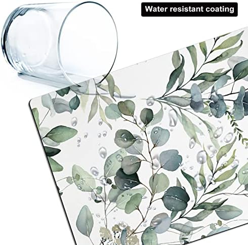 Small Mouse Pad Cute, Mini Mouse Pads for Wireless Mouse and Laptop, Travel Mousepads with Designs - Watercolor Green Leaves, Portable Mousepad with Non-Slip Rubber Base - 5.5 x 7 in