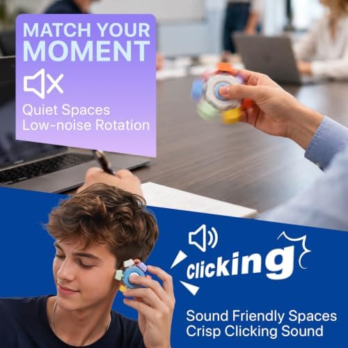 Fidget Toys for Adults Stress Relief: 2 Pack Clicker Fidget with Rotation