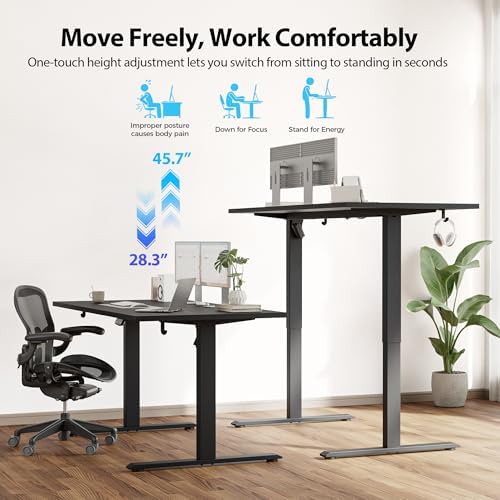 Agilestic 48*28 Inch Height Adjustable Electric Standing Desk, Dark Walnut