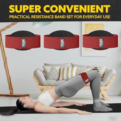 Fabric Resistance Bands for Working Out, 3-Pack for Legs and Glutes