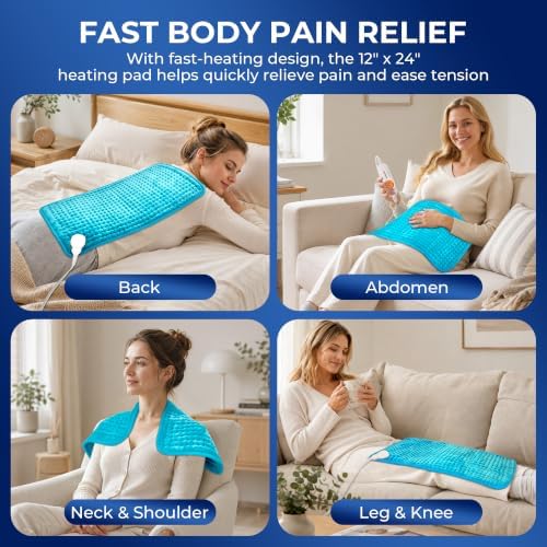 Boileau Electric Heating Pad for Back Pain & Period Cramps Relief, Large XL