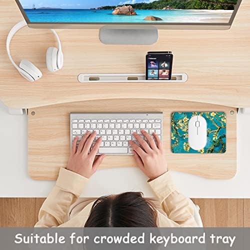 Dapesuom Small Mouse Pad, 6 x 8 Inch Thick Rubber Premium-Textured Non-Slip Portable & Washable Mini Mouse Mat for Women Men Wireless Laptops Keyboard Tray Gaming Work Computer Office Travel, Flower