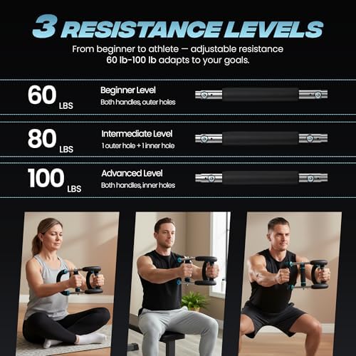 Twister Arm Trainer – Adjustable 60–100 lbs Chest Exerciser – Home Gym Workout Equipment for Men & Women – Upper Body Strength Trainer for Chest, Arms, Shoulders, Back – Steel Spring Fitness Machine