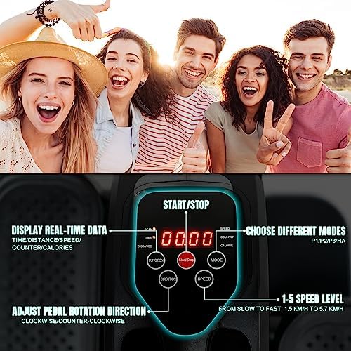 Tappio Under Desk Elliptical, Electric Foot Pedal Exerciser, Fully Assembled Seated Elliptical, Compact Portable Elliptical Machine Trainer with Remote Control, Mini Elliptical Leg Exerciser for Home