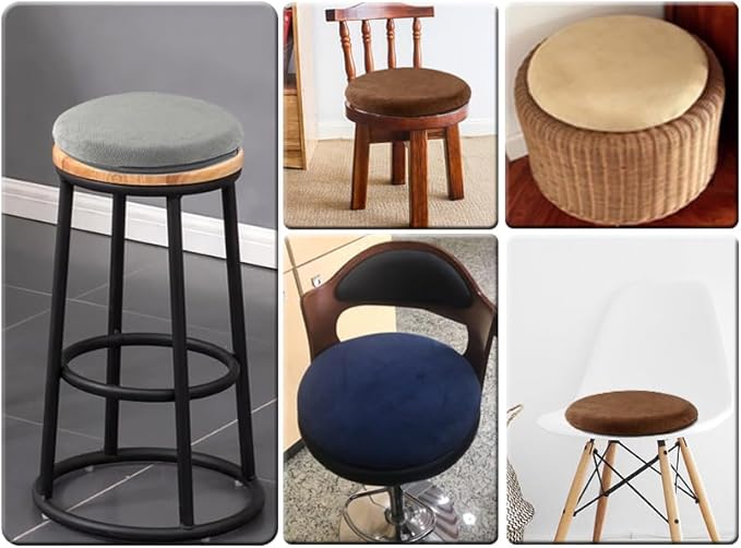 Sigmat Memory Foam Seat Cushion Anti-Slip Soft Round Stool Cushion Chair Pad 15 Inch Coffee