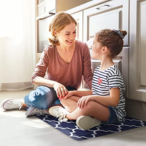 WISELIFE Anti Fatigue Mats for Kitchen Floor, 17.3" x 28", 4/5 Inch, Blue