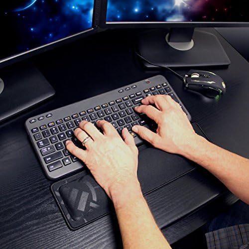ENHANCE Compact Bluetooth Keyboard Wrist Rest Pad with Soft Memory Foam Support for Bluetooth Keyboards - Anti-Fray Stitching, Non-Slip Base, Gaming Wrist Rest Decal - Thick 1 inch Padding