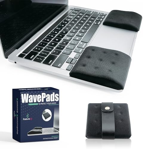WavePads by PostureUp – Original Two Pack Adjustable Wrist Rests for Laptop and Keyboard Ergonomic Memory Foam Laptop Wrist Pads for Wrist Pain & Carpal Tunnel Relief, Memory Foam Wrist Support Pad