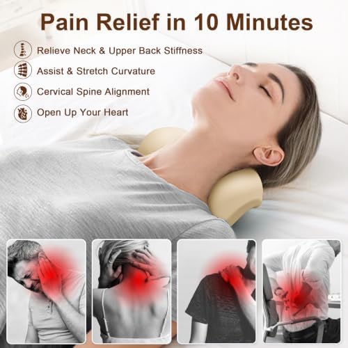 Cervical Neck Pillow with Back Massage Point Neck and Upper Back Stretcher