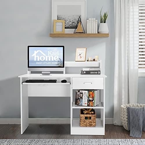 Karl home Computer Desk Study Writing Desk, White