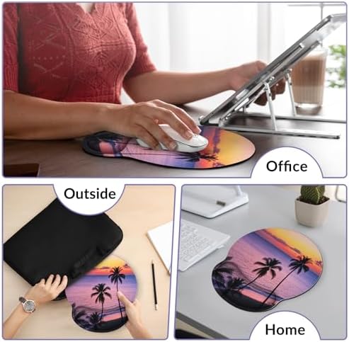KONVINIT Ergonomic Mouse Pad with Wrist Rest, Small Mousepad with Non-Slip Rubber Base and Smooth Surface, Sunset Mouse Pads for Desk, Office Desk Accessories
