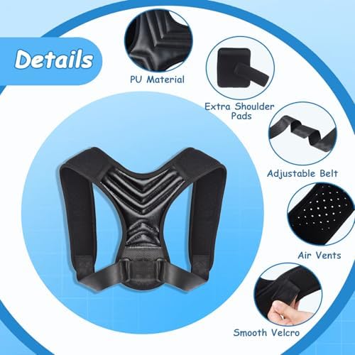 Plus Size Back Brace, XXXL to 6XL Back Brace Posture Corrector, Black