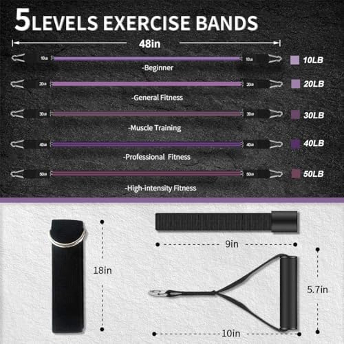 VEICK Resistance Bands with Handles, Exercise Tube Bands Set for Workouts