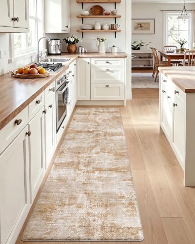 DEXI Kitchen Floor Mats Cushioned Anti Fatigue Runner, 23x86 Light Brown