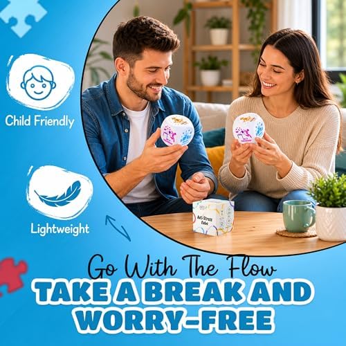 Stress Cube – Squishy Fidget Toy for Adults, Quiet Stress Relief Desk Toy
