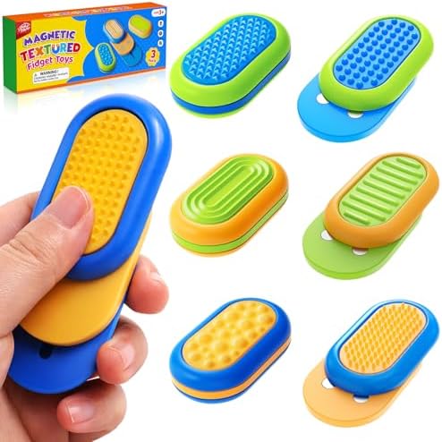 SMALL FISH Fidget Toys Adults Stress Relief: 3 Pack Silicone Magnetic Toys - Sensory Toys for Autism Teens Calming - ADHD Tools Desk Fidgets for Office - Travel Toys for Car Airplane Road Trips