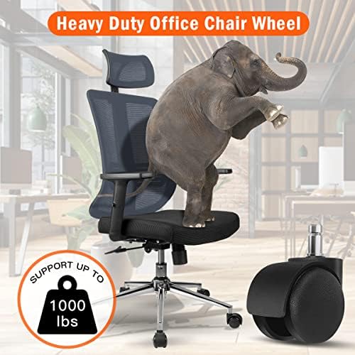 Omyoffice Office Chair Replacement Wheels - 2 in Set of 5 Plastic Casters