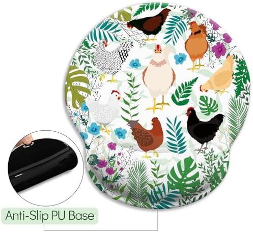 LIMKRIAN Ergonomic Mouse Pad with Wrist Rest, Chicken Mouse Pad for Women