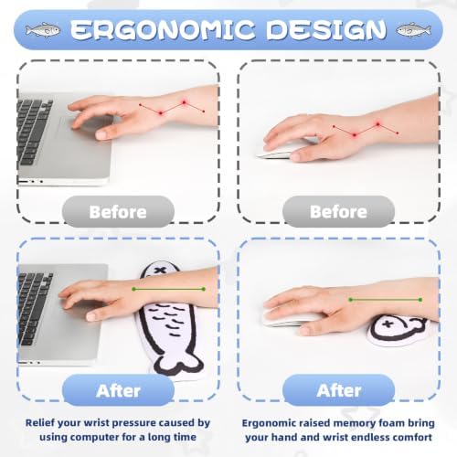 Keyboard Wrist Rest and Mouse Pad Set, Wrist Rest for Keyboard and Mouse