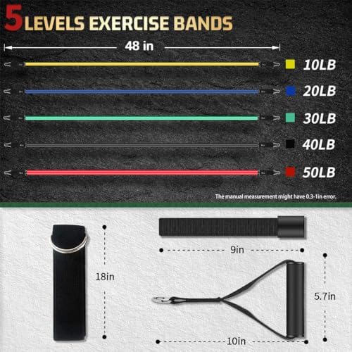 VEICK Resistance Bands with Handles, Exercise Tube Bands Set for Workouts