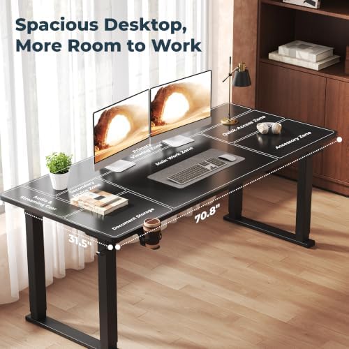 71x31 4 Leg Dual Motor Standing Desk for Home Office