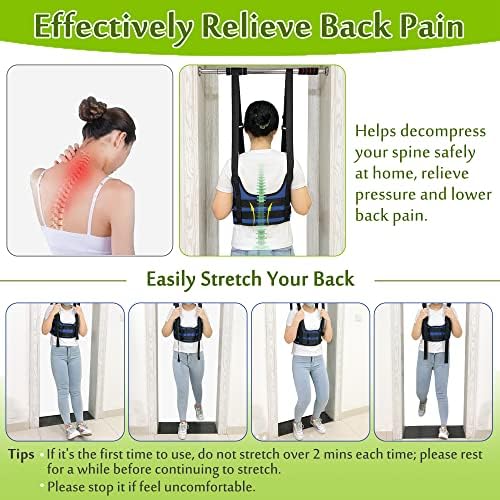 Back Stretcher Harness for Spinal Decompression, Lumbar Traction Belt & Inversion Table Alternative, Back Realignment Device for Herniated Disc Pain Relief – Large (42–50” Chest)