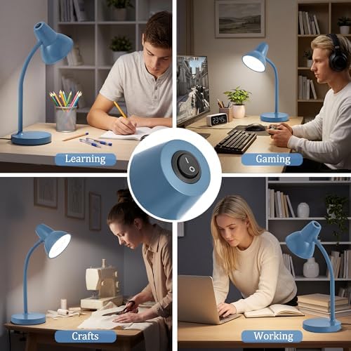 LED Desk Lamps for Home Office, Flexible Gooseneck Eye-Caring Study Lamps