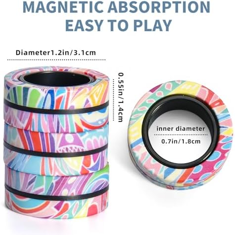 Magnetic Rings Fidget Toys for Adults,Fidget Spinner Rings for Anxiety Relief Therapy Toys for Teens Boy and Girl Ages 8-13,Gift for Kids Party Favors Stocking Stuffers,3pcs