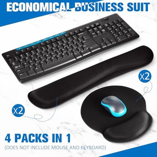 Yunsailing 8 Pcs Ergonomic Mouse Pad and Keyboard with Wrist Support Set