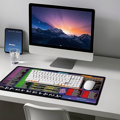 All-in-One Office & Gaming Mouse Pad: Excel/Word/Power Point Mouse pad - XL Waterproof, Non-Slip Desk Mat with Stitched Edges 31.5 x 11.8inches x 3mm