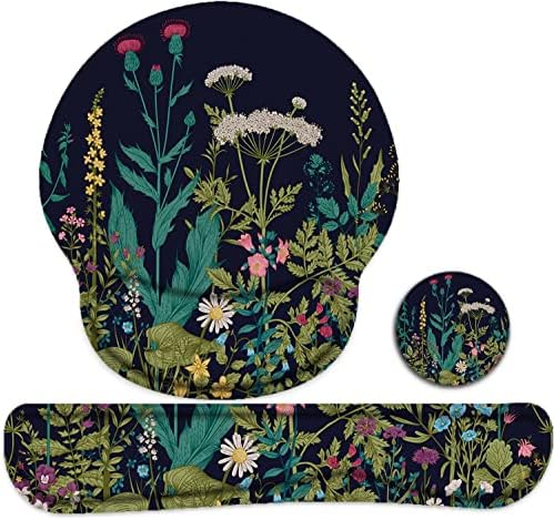 Lateefah Mouse Pad with Wrist Rest, 3-in-1 Gaming Mouse Pad, Keyboard Wrist Rest, Ergonomic Memory Foam Mousepad with Wrist Support for Computer Keyboard