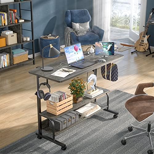 Armocity 39" Rolling Standing Desk with Charging Station for Couch Bed