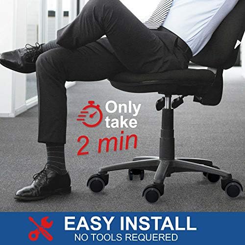 Guildrey 5 Pcs Office Chair Caster Wheels, 7/16” (11mm) Stem Diameter, Protecting Floor Rubber, Standard Stem, Easy Install for Replacement