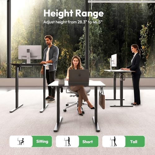 32 x 24 Inch Height Adjustable Standing Desk, 3 Presets, Black