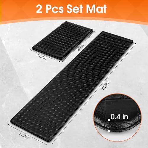 TranquilRelax Kitchen Mats, Cushioned Mats with Extra-Long Runner, Black
