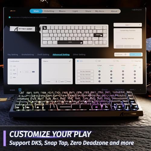ATTACK SHARK X68HE RT Mechanical Gaming Keyboard 60% Wired TKL-BlackContour