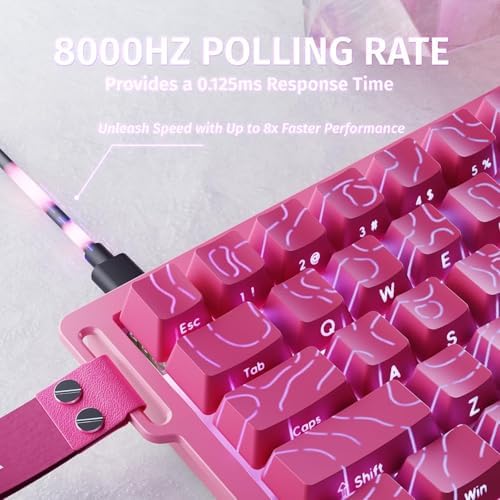 ATTACK SHARK X68HE RT Mechanical Gaming Keyboard 60% Wired TKL-Rose Contour